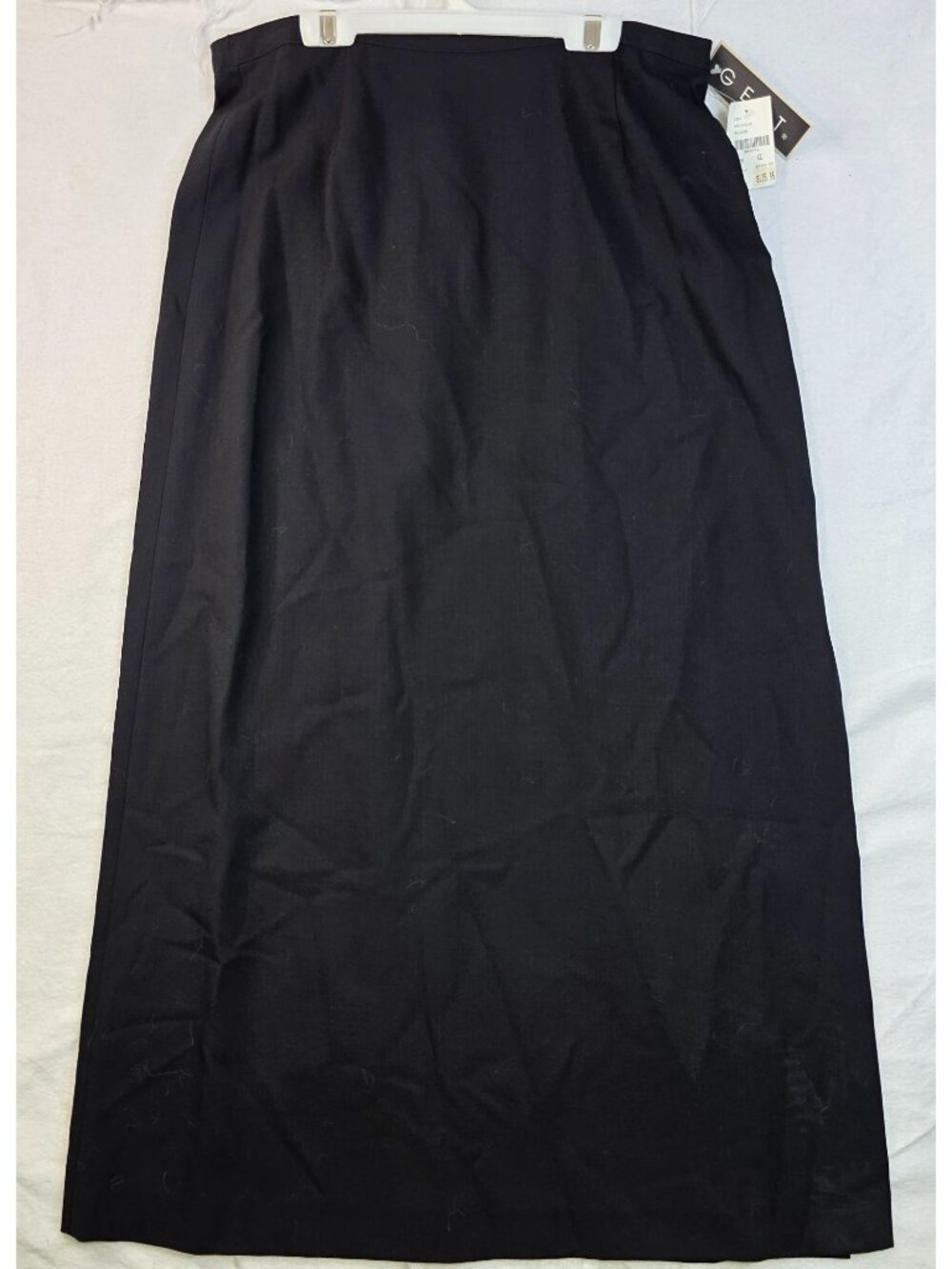 Gett Wool Midi Pencil Skirt XL Black Academia Preppy Capsule Office Quiet Luxury
